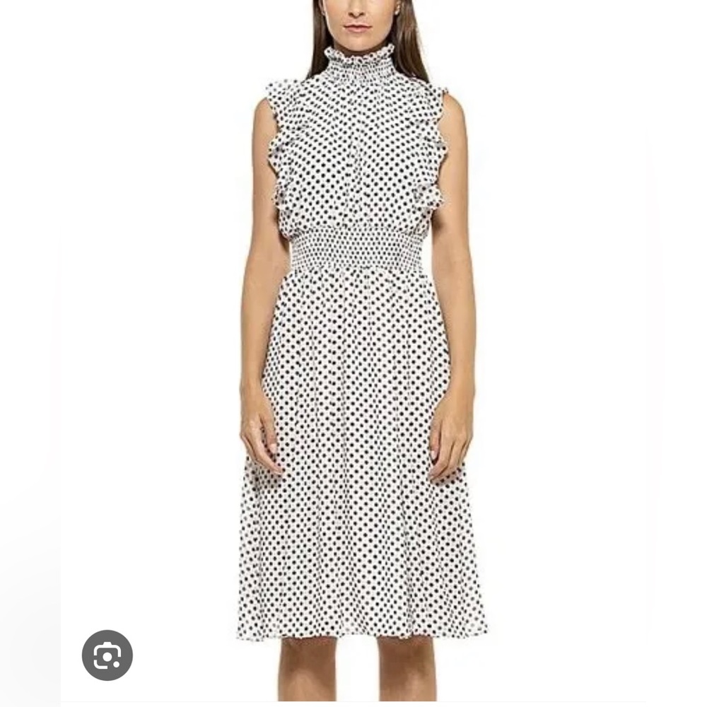 Alexia Admor Black and White High Neck Sleeveless Dress